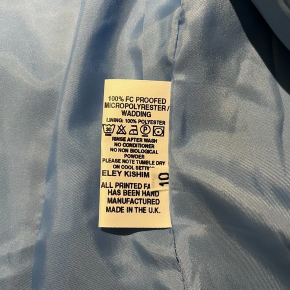 NWT Eley Kishimoto Quilted Jacket, Balloon Sleeves, Navy, Women's UK 10, US 6 - Picture 12 of 16